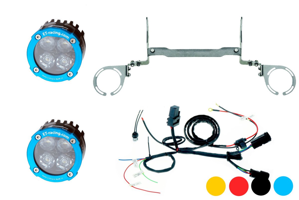 Set 2x Led Lamp Dual.4 with mount for KTM 950 / 990 ADV + harness